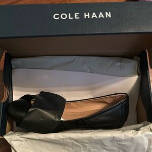 Cole Haan, Tova Bow ballet flat, black leather, size 7.5